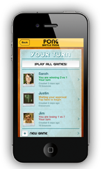 RetroPong on iPhone